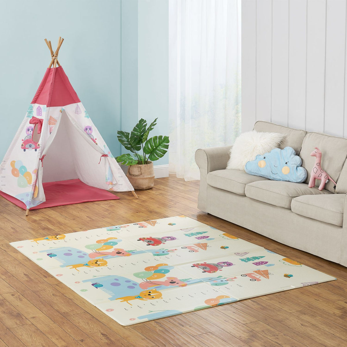 Speelmat 180 x 200 cm met diverse diermotieven
