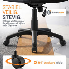 Bureaustoel Montreal in racingdesign – tot 120 kg, zwart