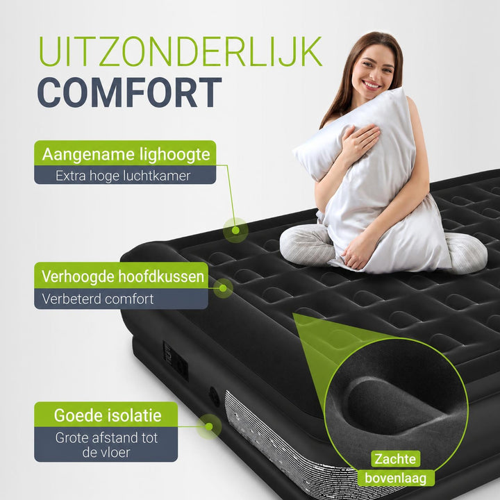 Zelfopblazend luchtbed Sapri – 1 persoon, met ingebouwde pomp