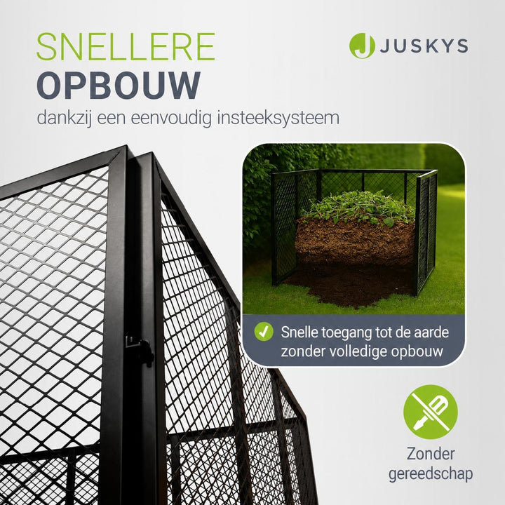 Metalen compostbak – 450 of 800 liter, voor tuin- en keukenafval