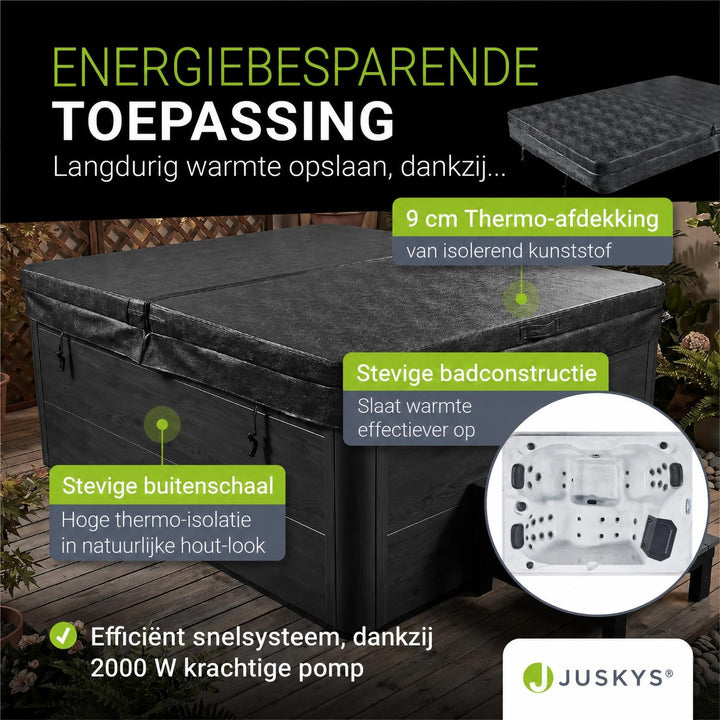 Buitenspa Oasis – 3 personen, 31 massagejets en LED-verlichting