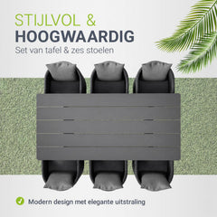 Tuinset Costa Luna – 6 personen, aluminium met fauteuils