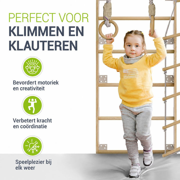 Houten klimwand voor kinderen