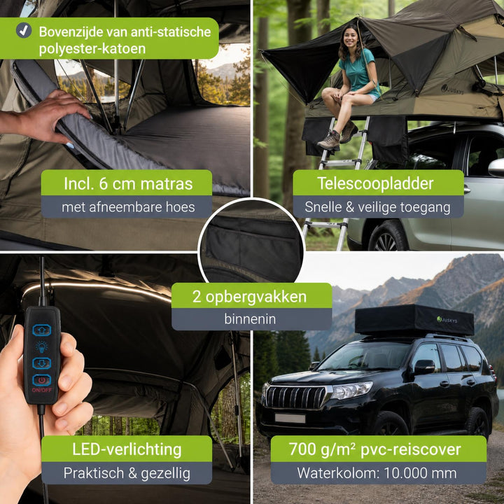 Daktent Lago voor 2-3 personen – aluminium frame en matras