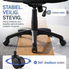 Bureaustoel Montreal in racingdesign – tot 120 kg, zwart
