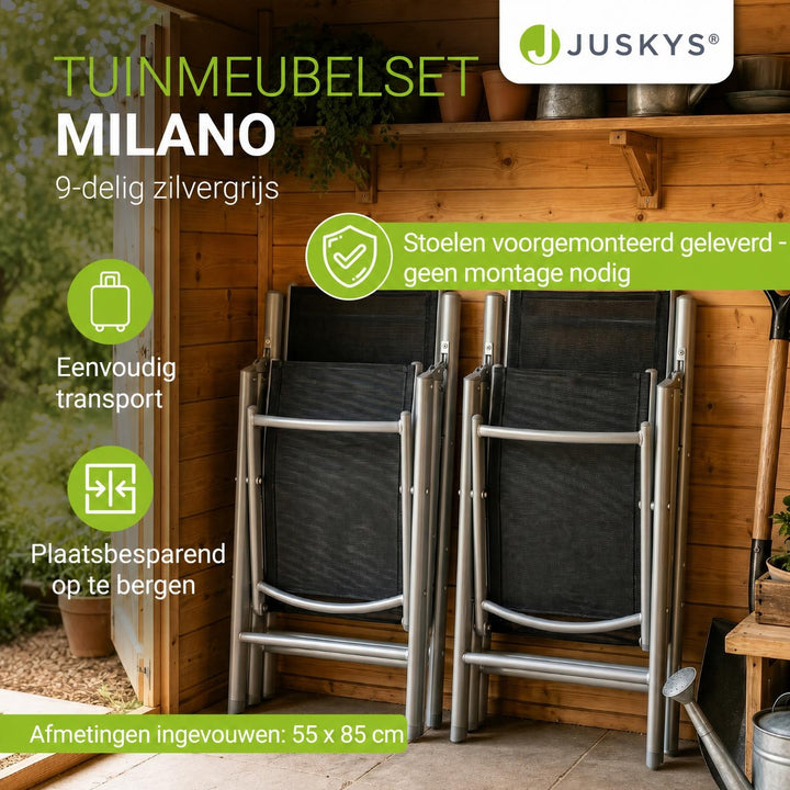Tuinset Milano – aluminium, voor 4, 6 of 8 personen