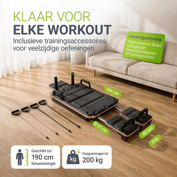 Pilates reformer board Movea – inklapbaar, belastbaar tot 200 kg