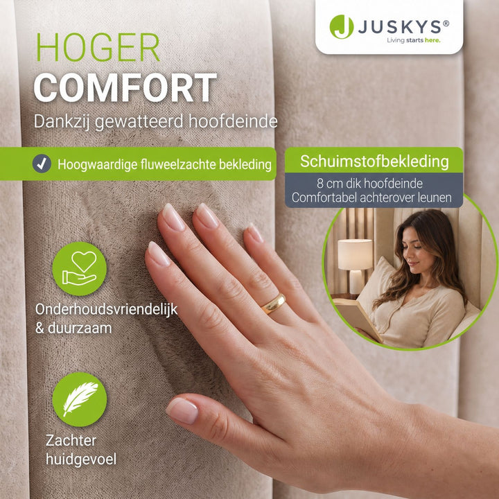 Gestoffeerd bed Savona – fluwelen bekleding met opbergruimte