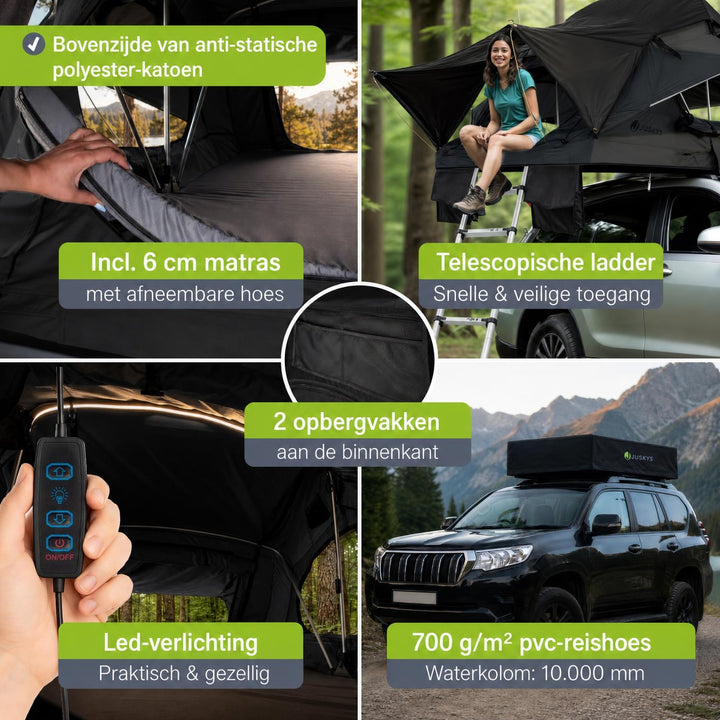 Daktent Lago voor 2-3 personen – aluminium frame en matras
