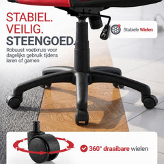 Bureaustoel Montreal in racingdesign – tot 120 kg, zwart