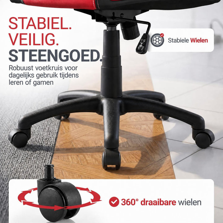 Bureaustoel Montreal in racingdesign – tot 120 kg, zwart
