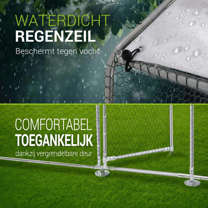 Kippenren HLS25T 2x2x2 m – verzinkt gaas met PE-dekzeil