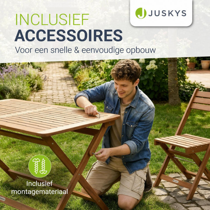 Tuinset Rimini – acaciahout, 5-delig met tafel en 4 stoelen
