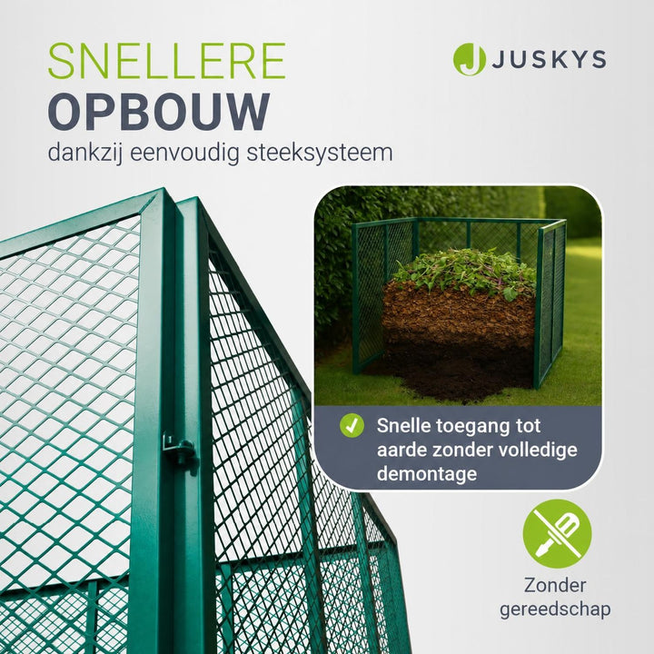 Metalen compostbak – 450 of 800 liter, voor tuin- en keukenafval