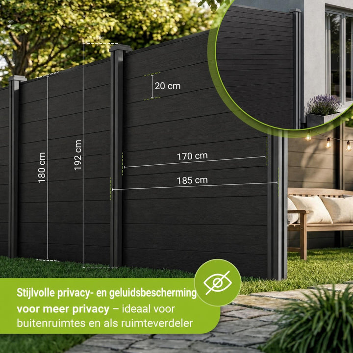 Composiet schutting antraciet