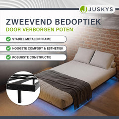 Metalen zwevend bed Palamos 90x200 cm – met LED-verlichting