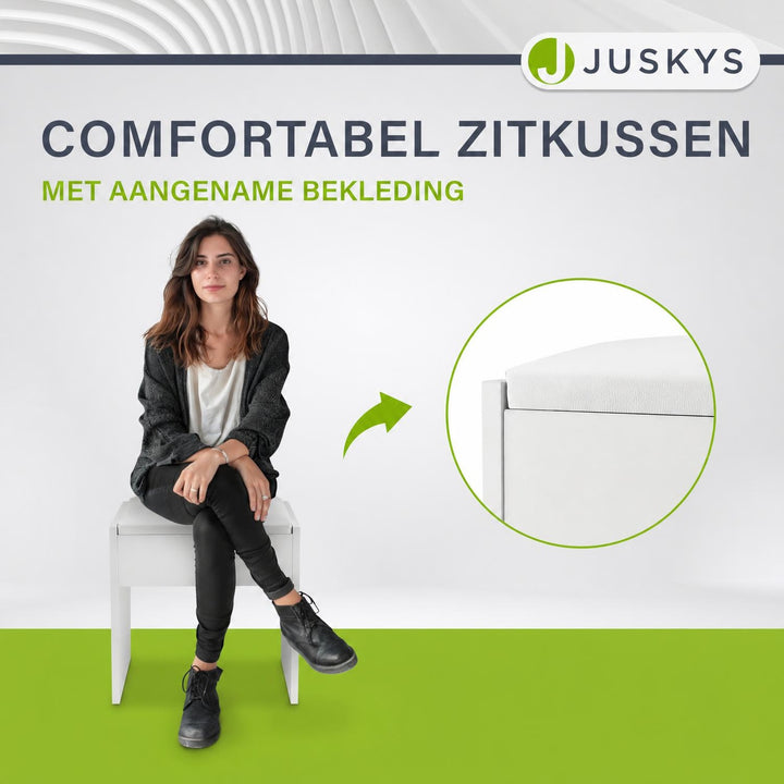 Kaptafelkruk Melly – met kunstleren zitkussen, wit