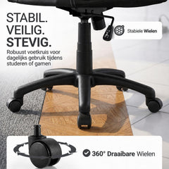 Bureaustoel Montreal in racingdesign – tot 120 kg, zwart