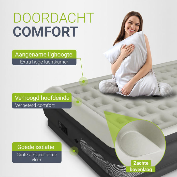 Zelfopblazend luchtbed Sapri – 1 persoon, met ingebouwde pomp