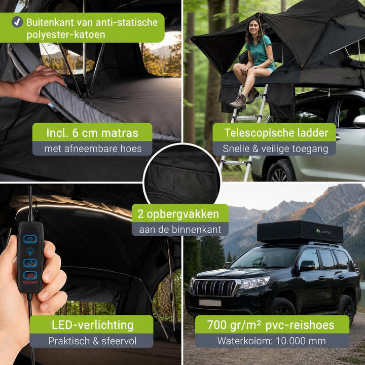 Daktent Lago voor 2-3 personen – aluminium frame en matras
