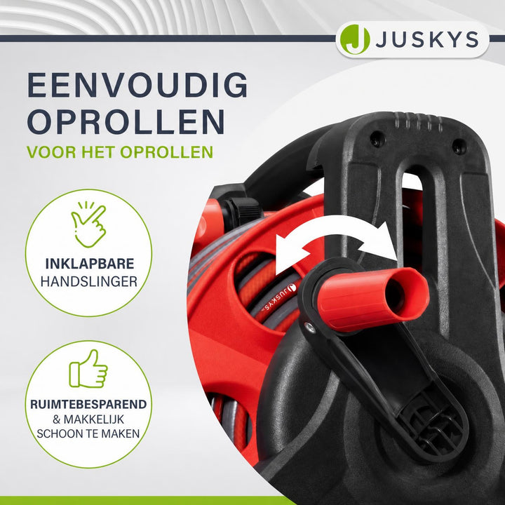 Mobiele slanghaspel Basic – 30 m tuinslang met multisproeier
