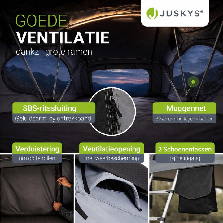 Daktent Lago voor 2-3 personen – aluminium frame en matras