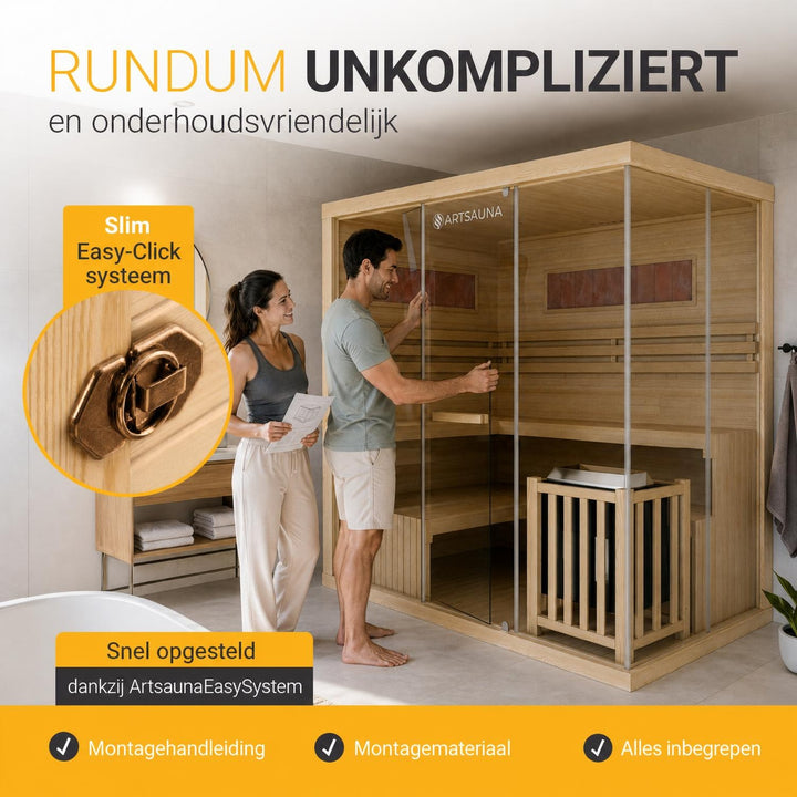 Finse sauna Vantaa – hemlockhout, met kachel en zoutstenen, naturel