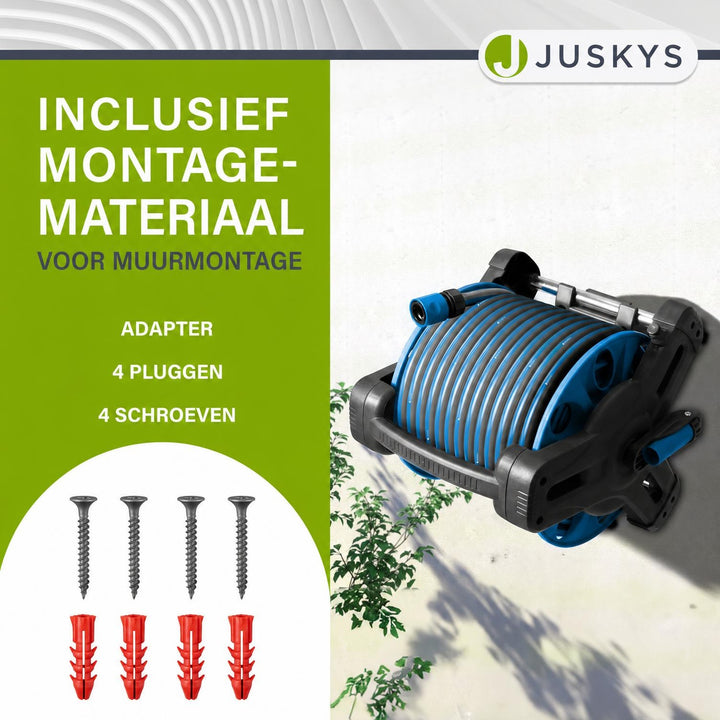 Mobiele slanghaspel Basic – 30 m tuinslang met multisproeier