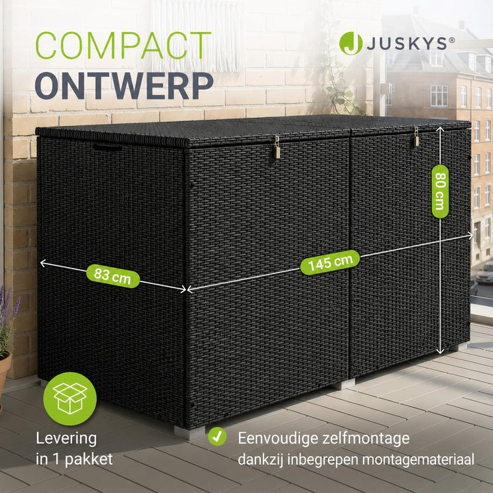 Kussenbox Ikaria van wicker – 950 liter, met binnenzeil