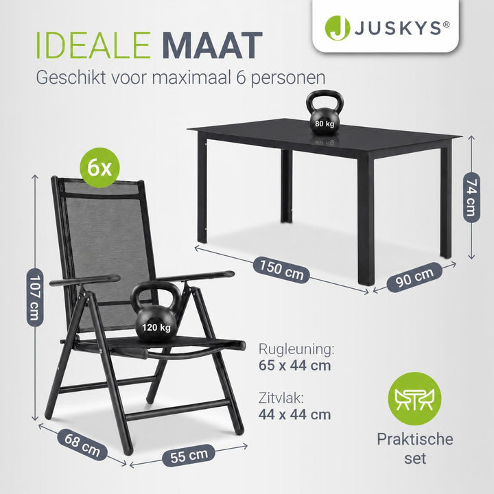 Tuinset Milano – aluminium, voor 4, 6 of 8 personen