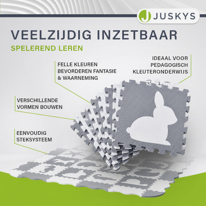Puzzelmat Kim – 189x189 cm, 36 delen met letters en cijfers