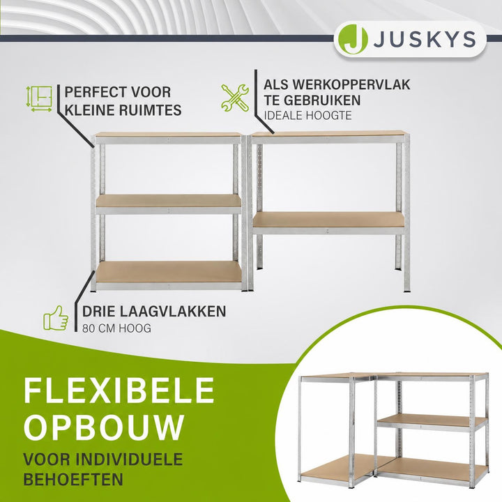 Metalen stellingkast Basic 180x90x40 cm – set van 2 tot 8