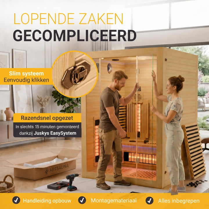 Infraroodcabine Aarhus 140 – 2 personen, 9 stralers, naturel