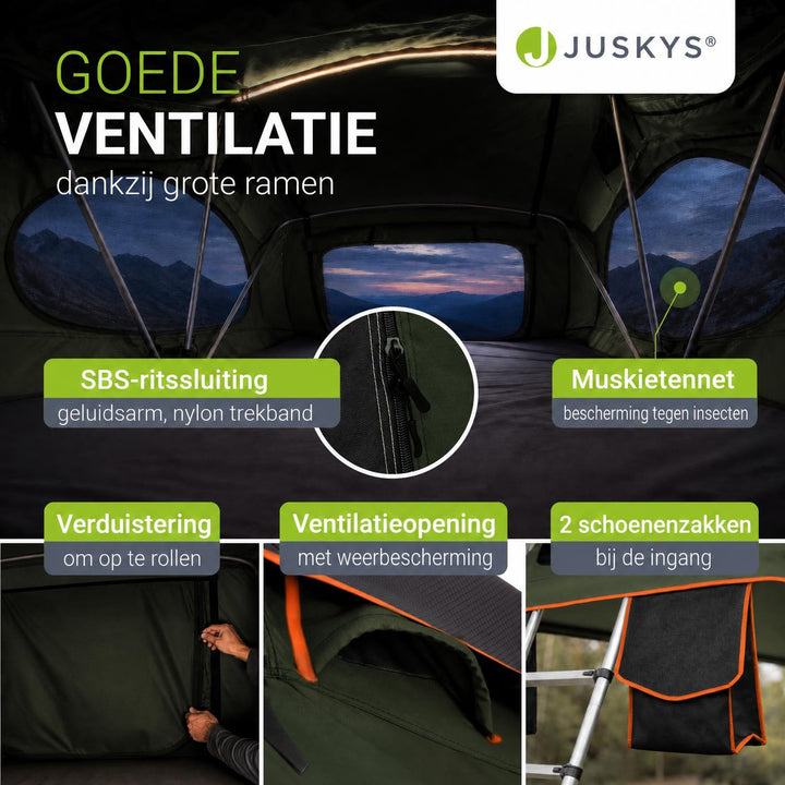 Daktent Lago voor 2-3 personen – aluminium frame en matras
