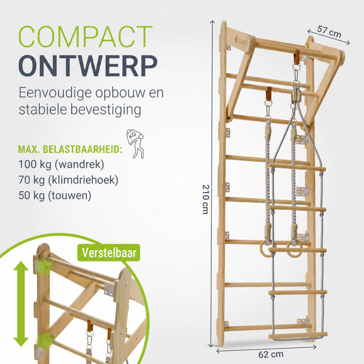 Houten klimwand voor kinderen