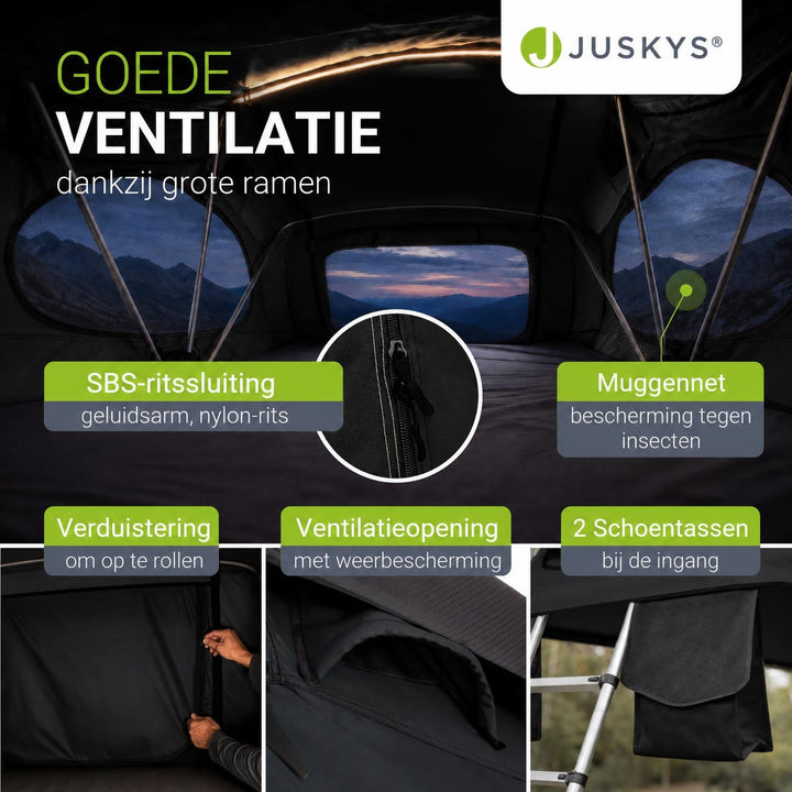 Daktent Lago voor 2-3 personen – aluminium frame en matras