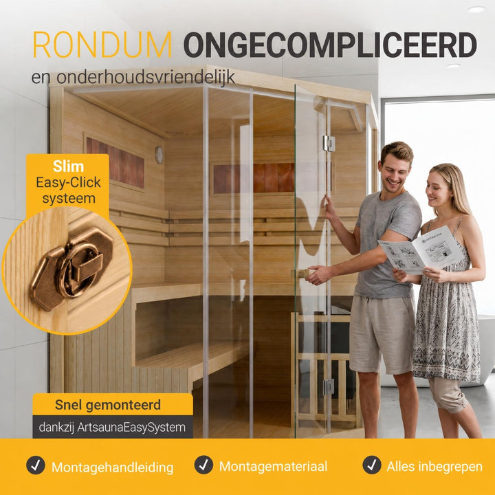 Finse sauna Vantaa – hemlockhout, met kachel en zoutstenen, naturel