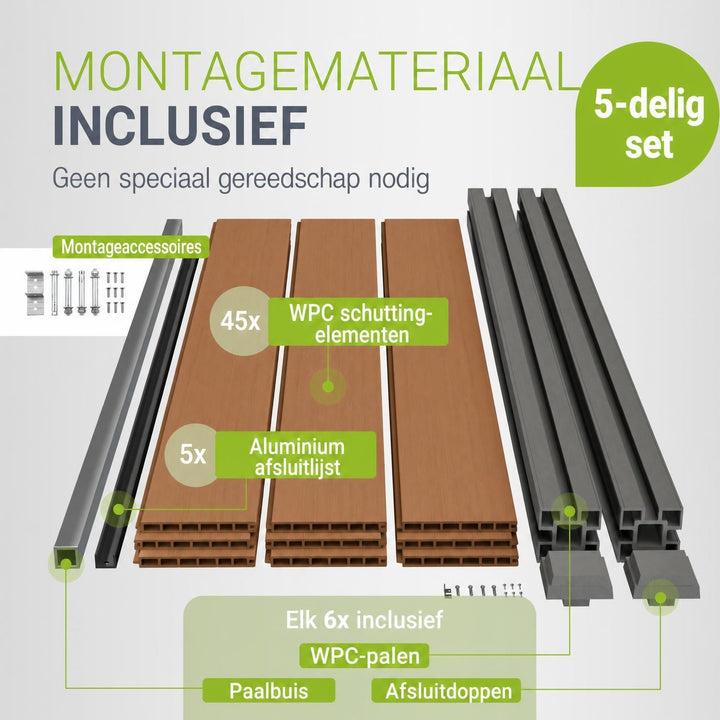 Composiet schutting teak