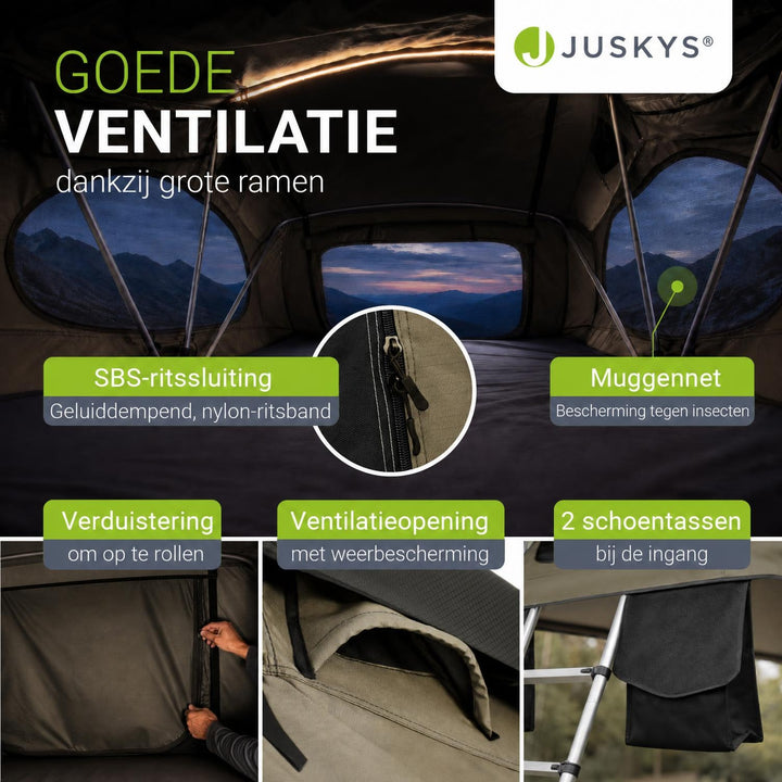 Daktent Lago voor 2-3 personen – aluminium frame en matras