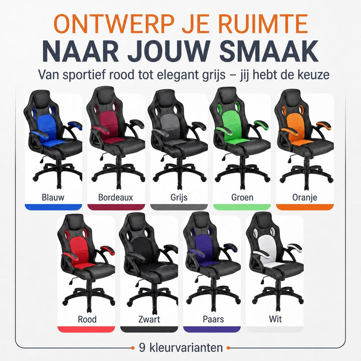Bureaustoel Montreal in racingdesign – tot 120 kg, zwart