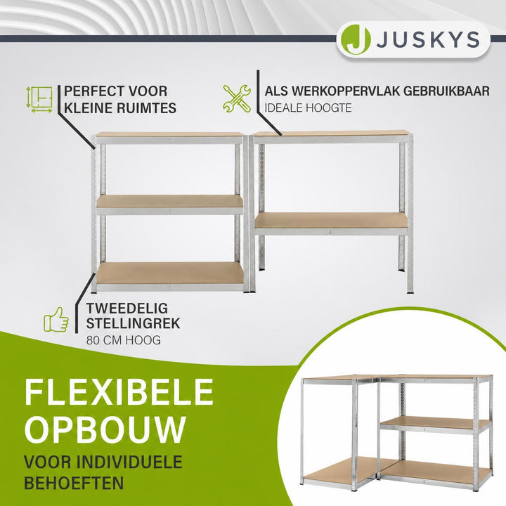 Metalen stellingkast Basic 180x90x40 cm – set van 2 tot 8