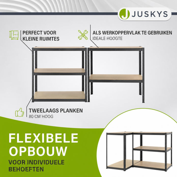 Metalen stellingkast Basic 180x90x40 cm – set van 2 tot 8