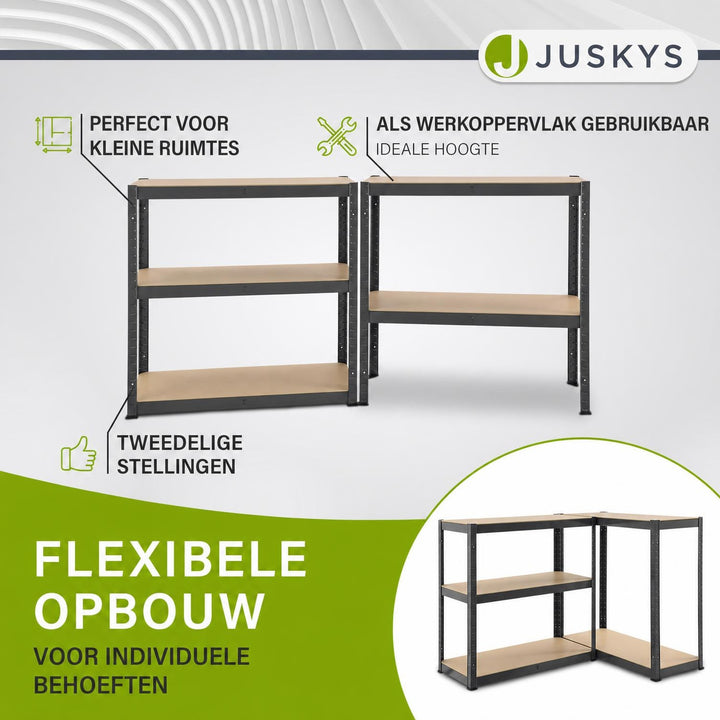 Metalen stellingkast Basic 180x90x40 cm – set van 2 tot 8