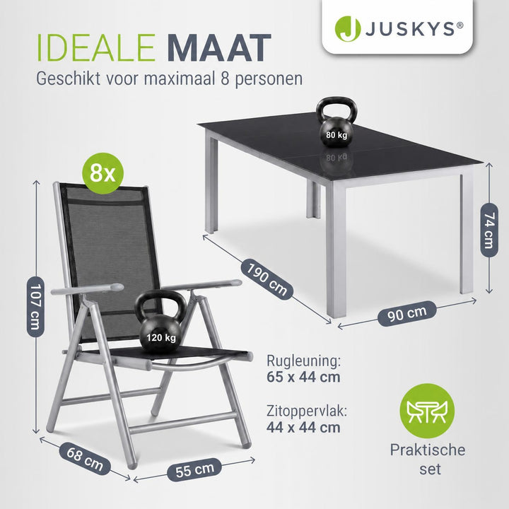 Tuinset Milano – aluminium, voor 4, 6 of 8 personen