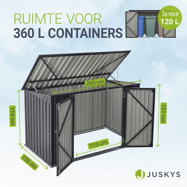 Metalen containerombouw Namur – voor 3 containers, 1,9 m²