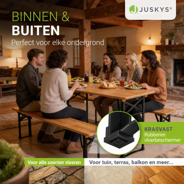 Biertafelset Bichl 170 cm – hout, voor 6 tot 8 personen