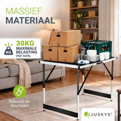 Multifunctionele tafelset van 3 – aluminium, 100x60 cm, inklapbaar