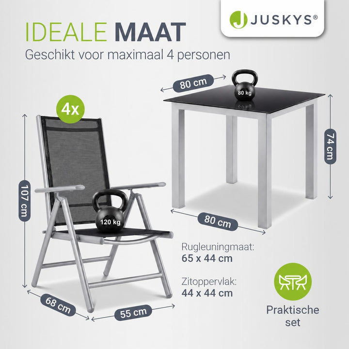 Tuinset Milano – aluminium, voor 4, 6 of 8 personen