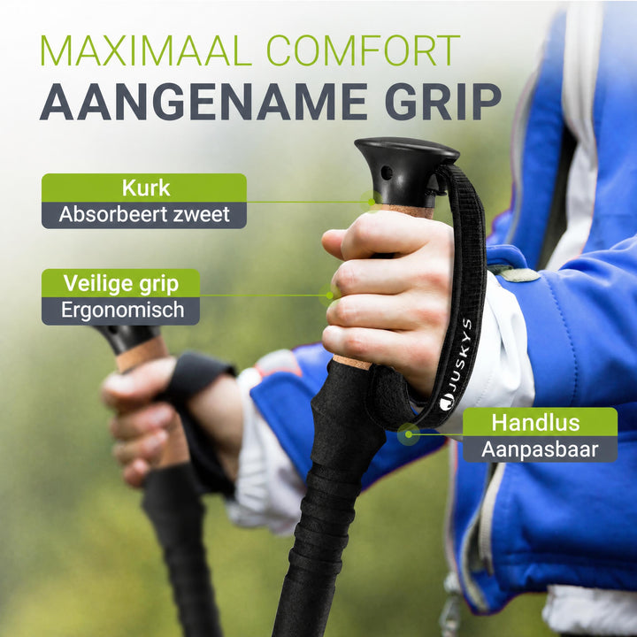 Nordic walking stokken – set van 2, aluminium, telescopisch