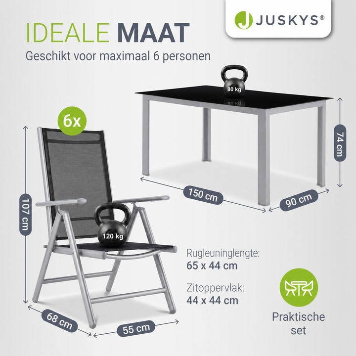 Tuinset Milano – aluminium, voor 4, 6 of 8 personen